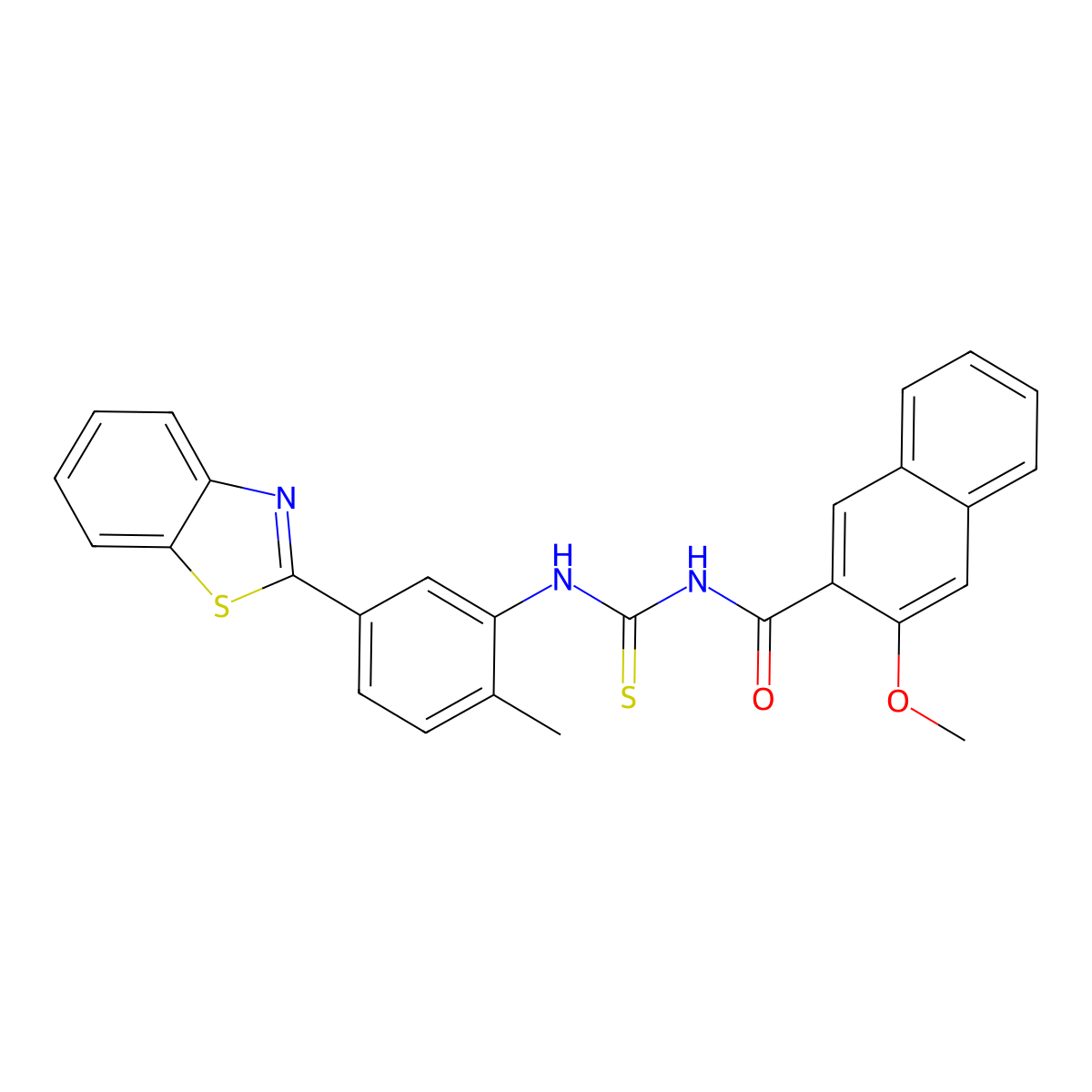 N-[[5-(1,3-benzothiazol-2-yl)-2-methylphenyl]carbamothioyl]-3-methoxynaphthalene-2-carboxamide molecular structure, CAS 429636-10-2