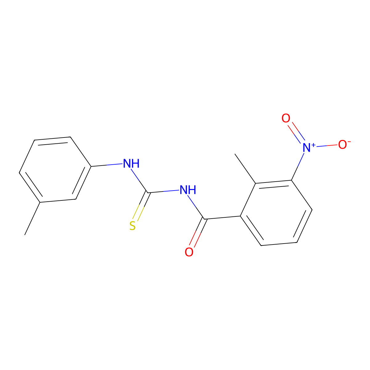 2-methyl-N-[(3-methylphenyl)carbamothioyl]-3-nitrobenzamide molecular structure, CAS 429636-24-8