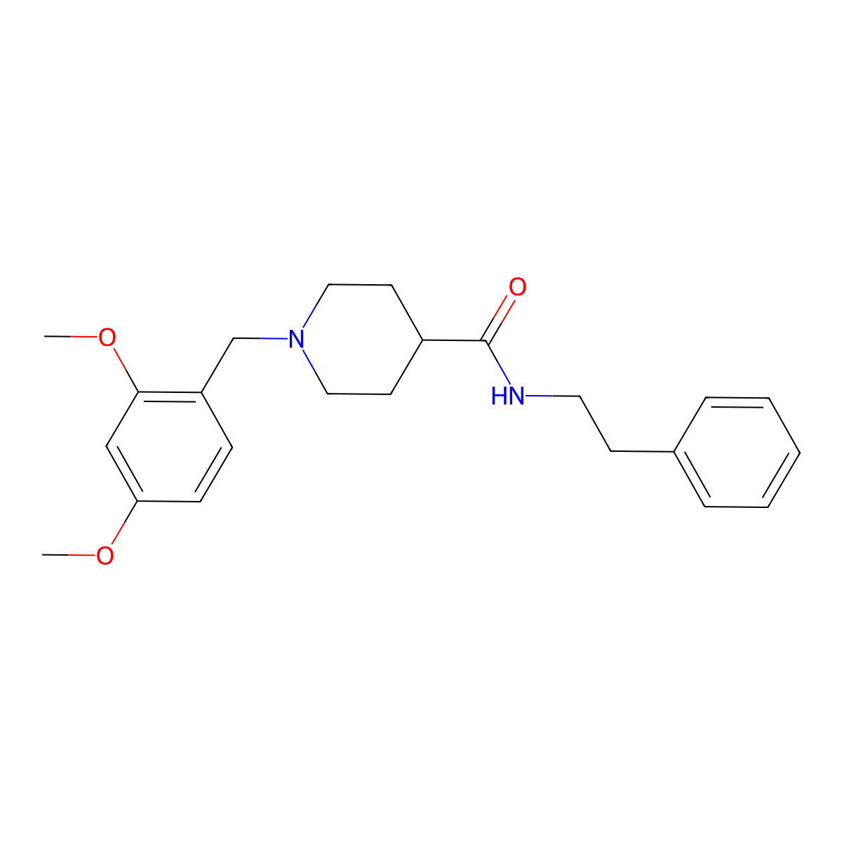 1-(2,4-dimethoxybenzyl)-N-(2-phenylethyl)piperidine-4-carboxamide molecular structure, CAS 429636-31-7