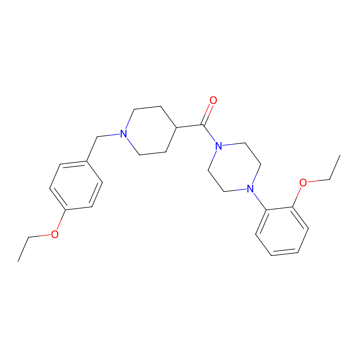 [1-(4-Ethoxybenzyl)piperidin-4-yl][4-(2-ethoxyphenyl)piperazin-1-yl]methanone molecular structure, CAS 429636-32-8