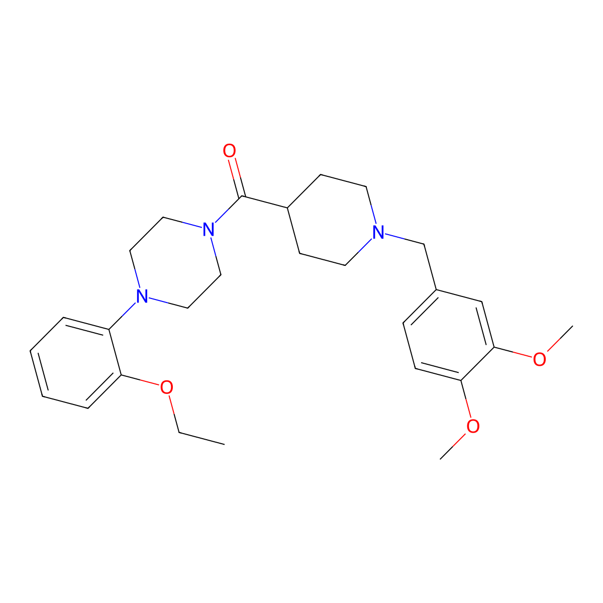 [1-(3,4-Dimethoxybenzyl)piperidin-4-yl][4-(2-ethoxyphenyl)piperazin-1-yl]methanone molecular structure, CAS 429636-44-2