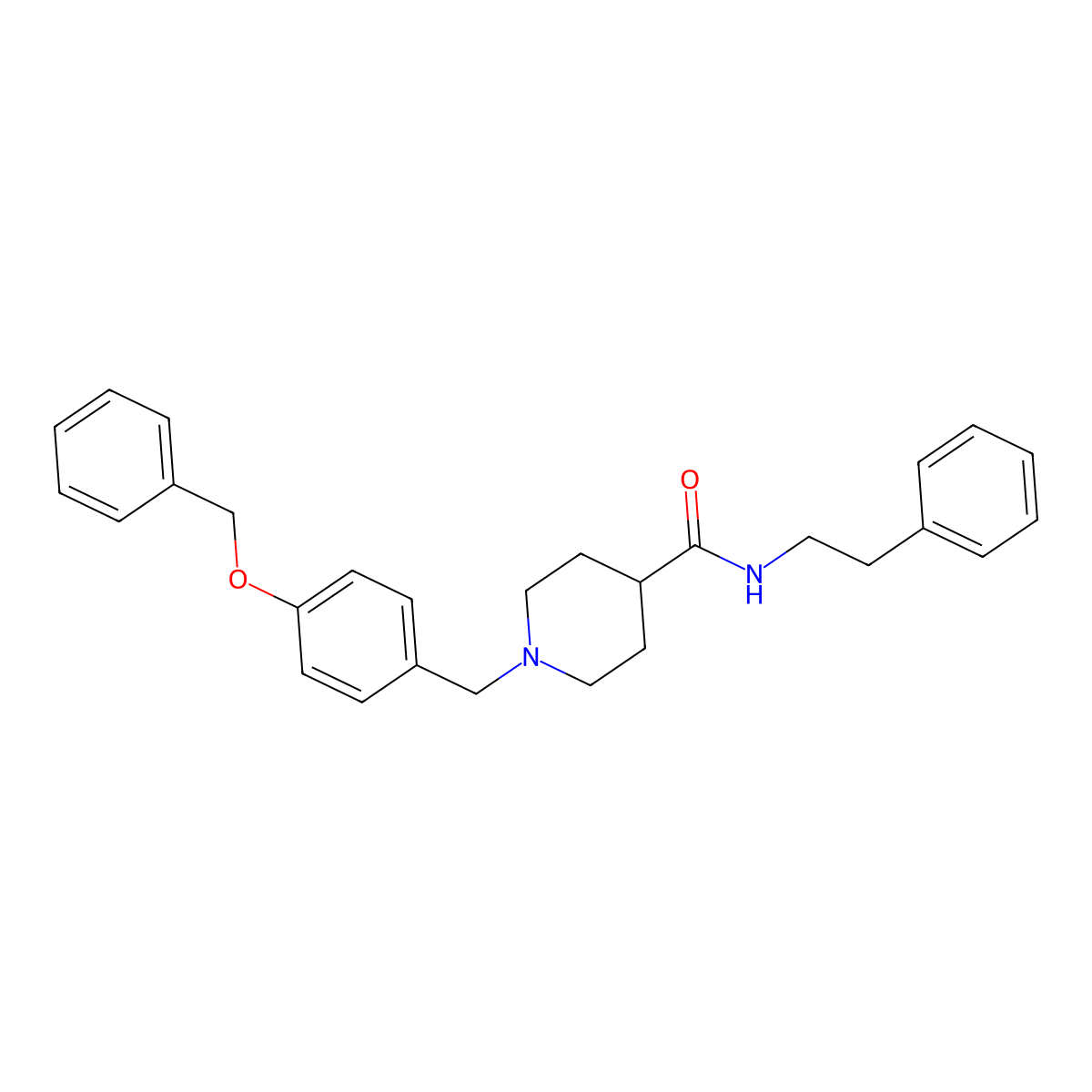 1-[4-(benzyloxy)benzyl]-N-(2-phenylethyl)piperidine-4-carboxamide molecular structure, CAS 429636-49-7