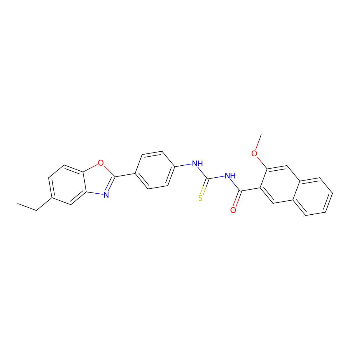 N-[[4-(5-ethyl-1,3-benzoxazol-2-yl)phenyl]carbamothioyl]-3-methoxynaphthalene-2-carboxamide molecular structure, CAS 429636-54-4