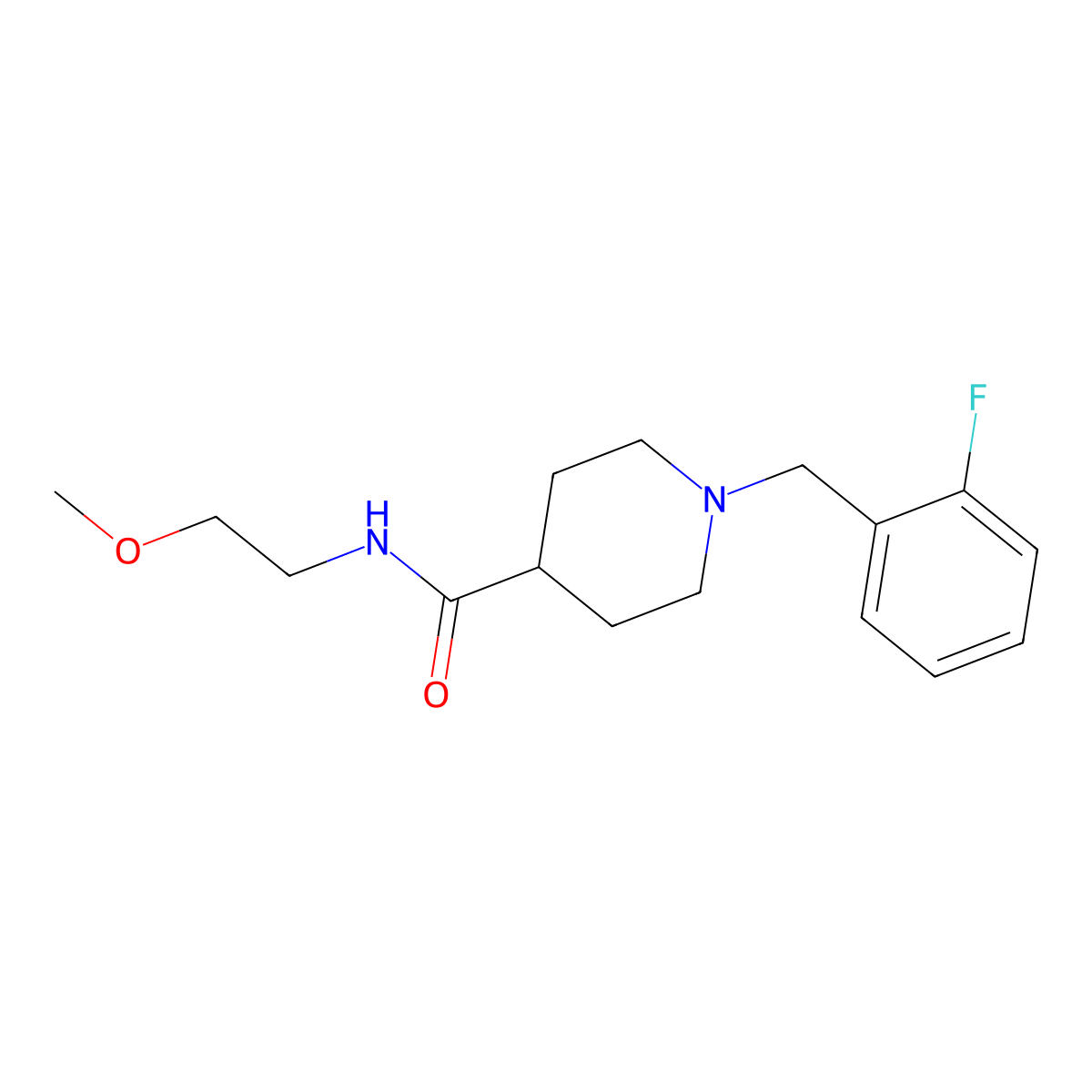 1-(2-fluorobenzyl)-N-(2-methoxyethyl)piperidine-4-carboxamide molecular structure, CAS 429636-67-9