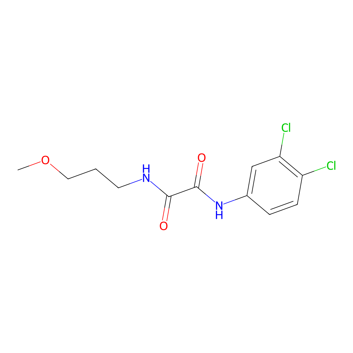 N-(3,4-dichlorophenyl)-N'-(3-methoxypropyl)ethanediamide molecular structure, CAS 429636-81-7