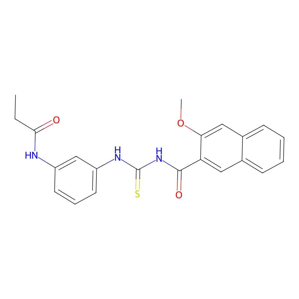 3-methoxy-N-[[3-(propanoylamino)phenyl]carbamothioyl]naphthalene-2-carboxamide molecular structure, CAS 429636-90-8