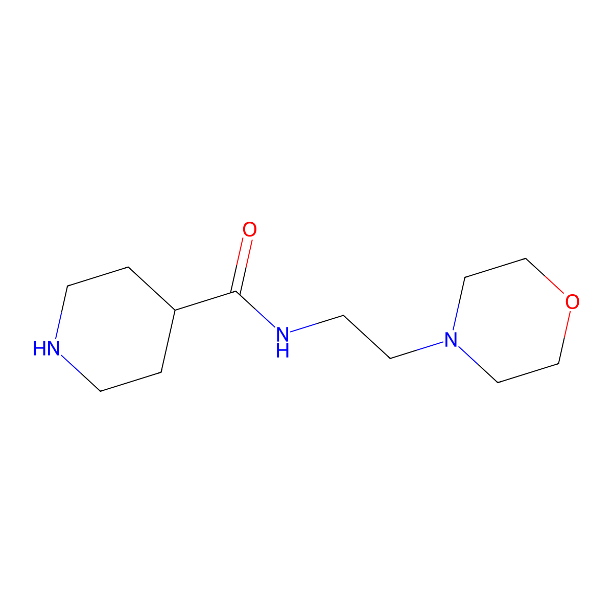 N-(2-morpholin-4-ylethyl)piperidine-4-carboxamide molecular structure, CAS 429637-00-3