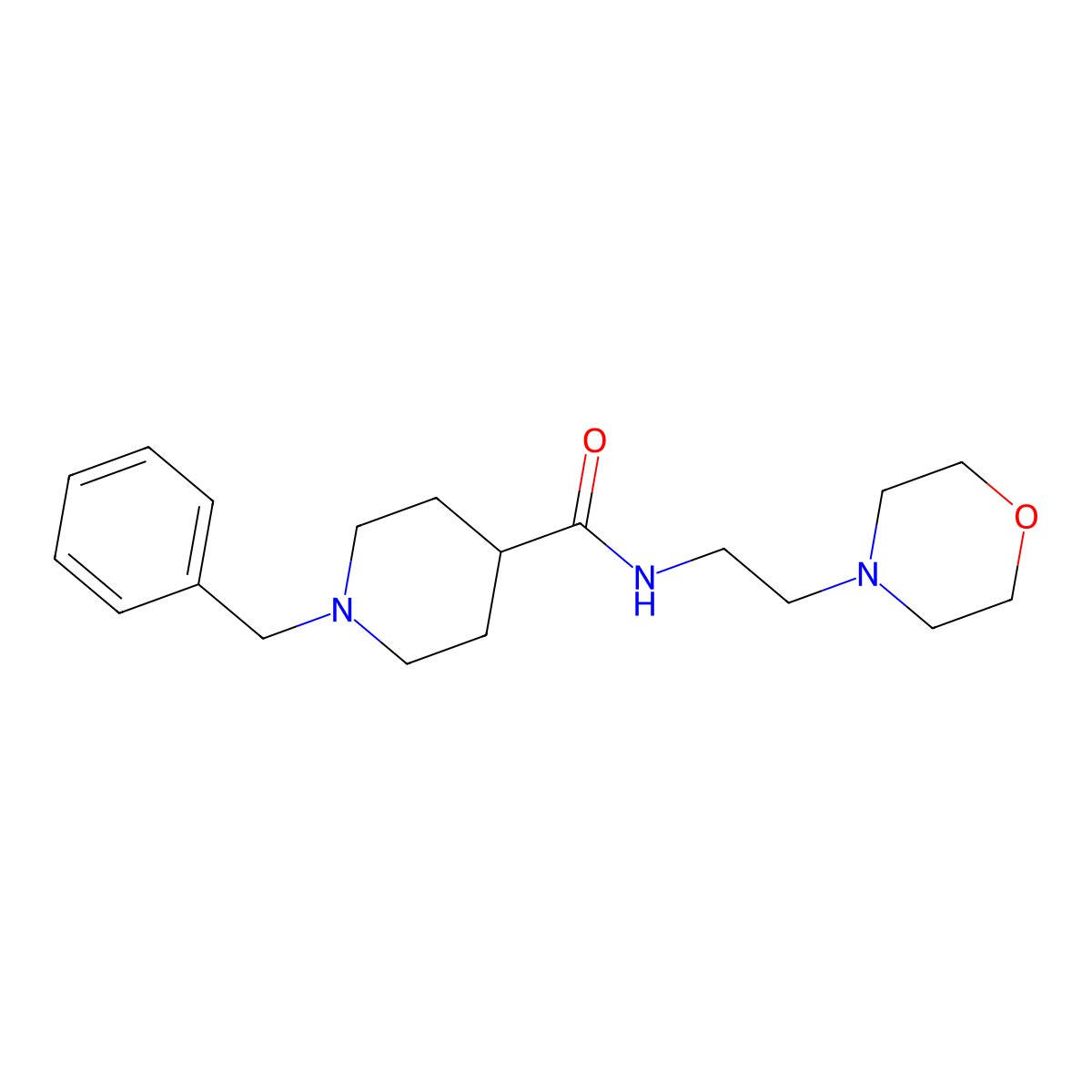 1-benzyl-N-(2-morpholin-4-ylethyl)piperidine-4-carboxamide molecular structure, CAS 429637-06-9