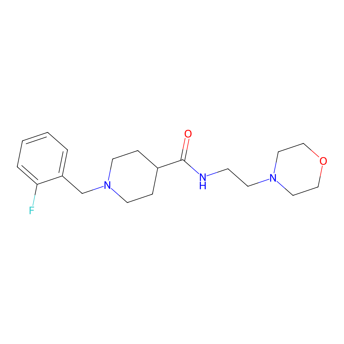 1-(2-fluorobenzyl)-N-[2-(morpholin-4-yl)ethyl]piperidine-4-carboxamide molecular structure, CAS 429637-21-8
