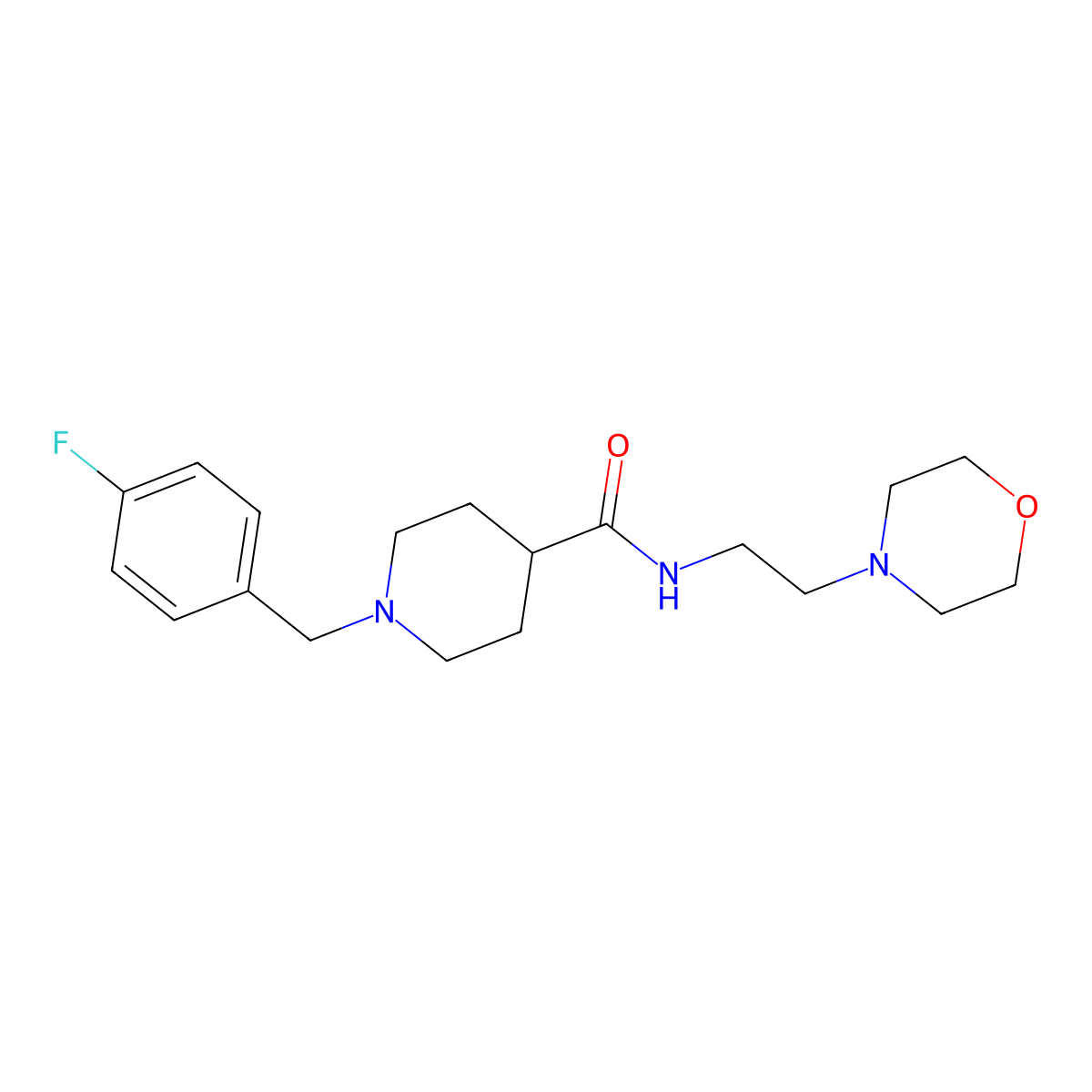 1-(4-fluorobenzyl)-N-[2-(morpholin-4-yl)ethyl]piperidine-4-carboxamide molecular structure, CAS 429637-24-1