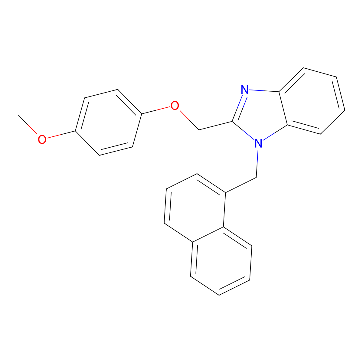 2-[(4-Methoxyphenoxy)methyl]-1-(naphthalen-1-ylmethyl)benzimidazole molecular structure, CAS 429638-09-5