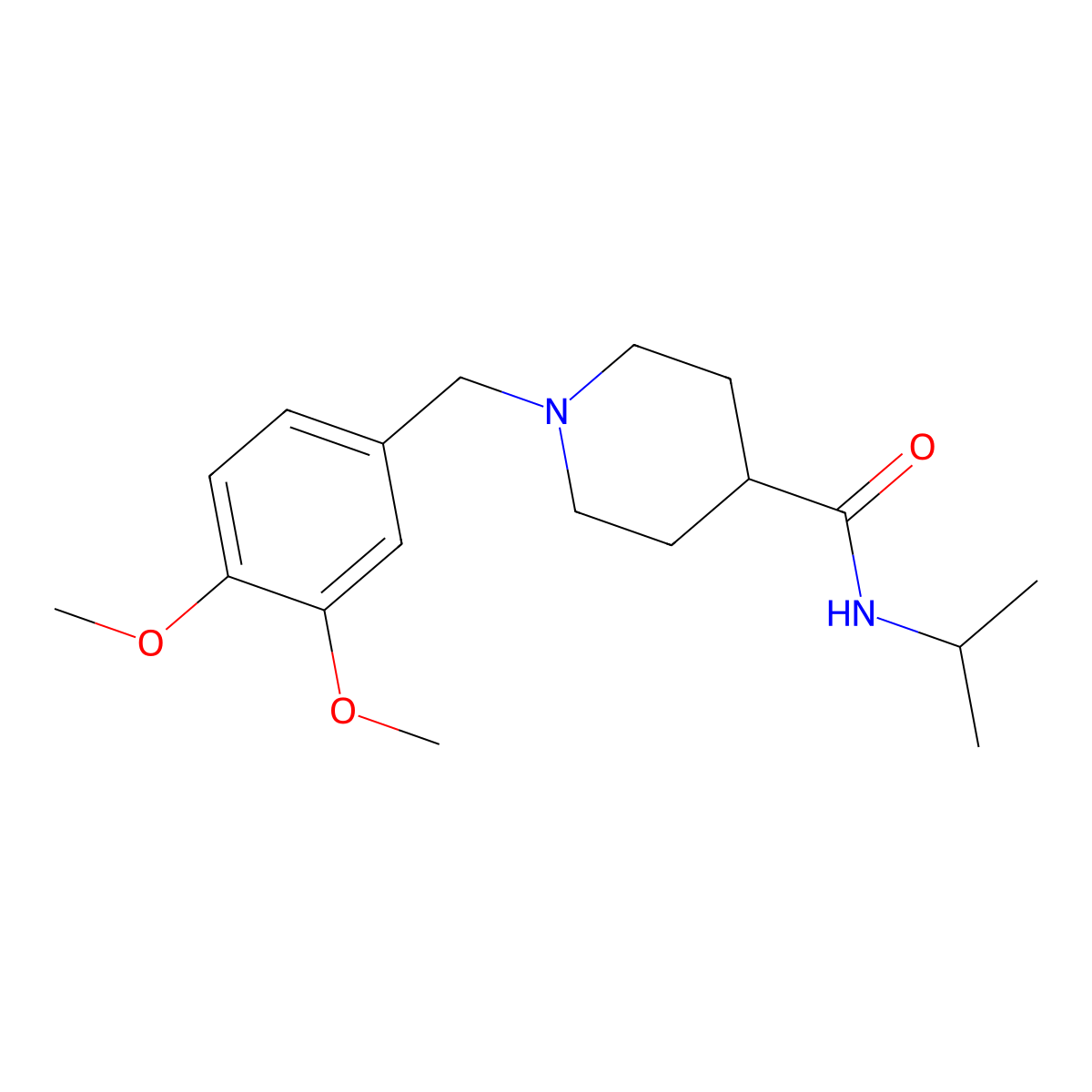 1-(3,4-dimethoxybenzyl)-N-(propan-2-yl)piperidine-4-carboxamide molecular structure, CAS 429638-17-5