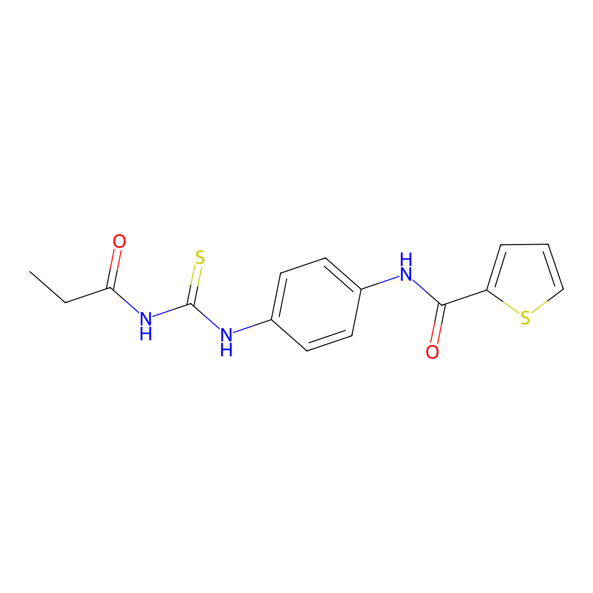 N-[4-(propanoylcarbamothioylamino)phenyl]thiophene-2-carboxamide molecular structure, CAS 429638-21-1