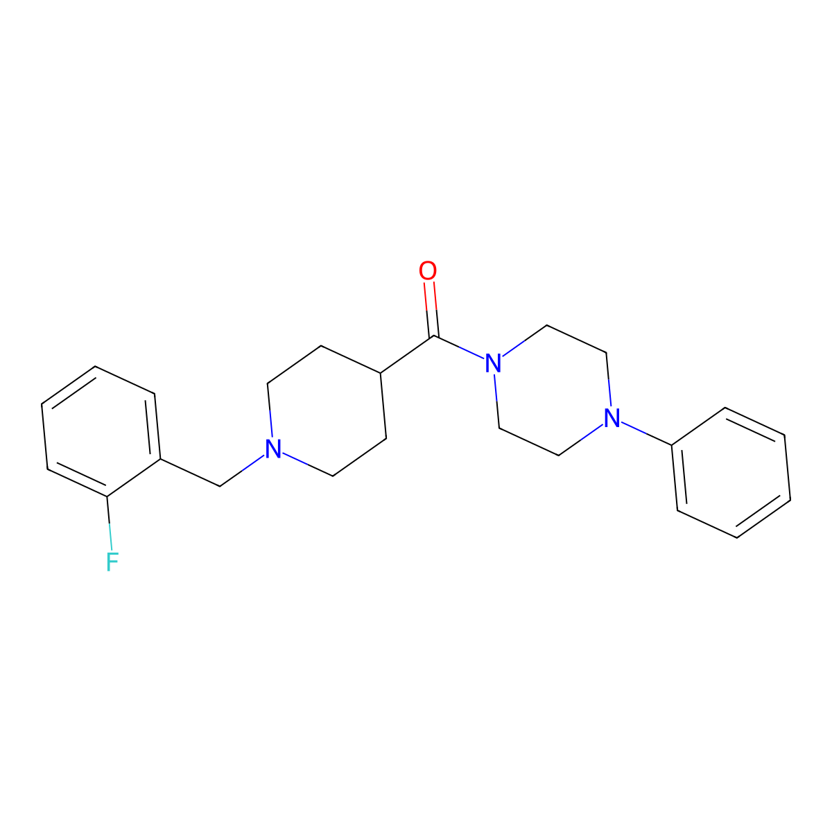 [1-[(2-Fluorophenyl)methyl]piperidin-4-yl]-(4-phenylpiperazin-1-yl)methanone molecular structure, CAS 429638-34-6