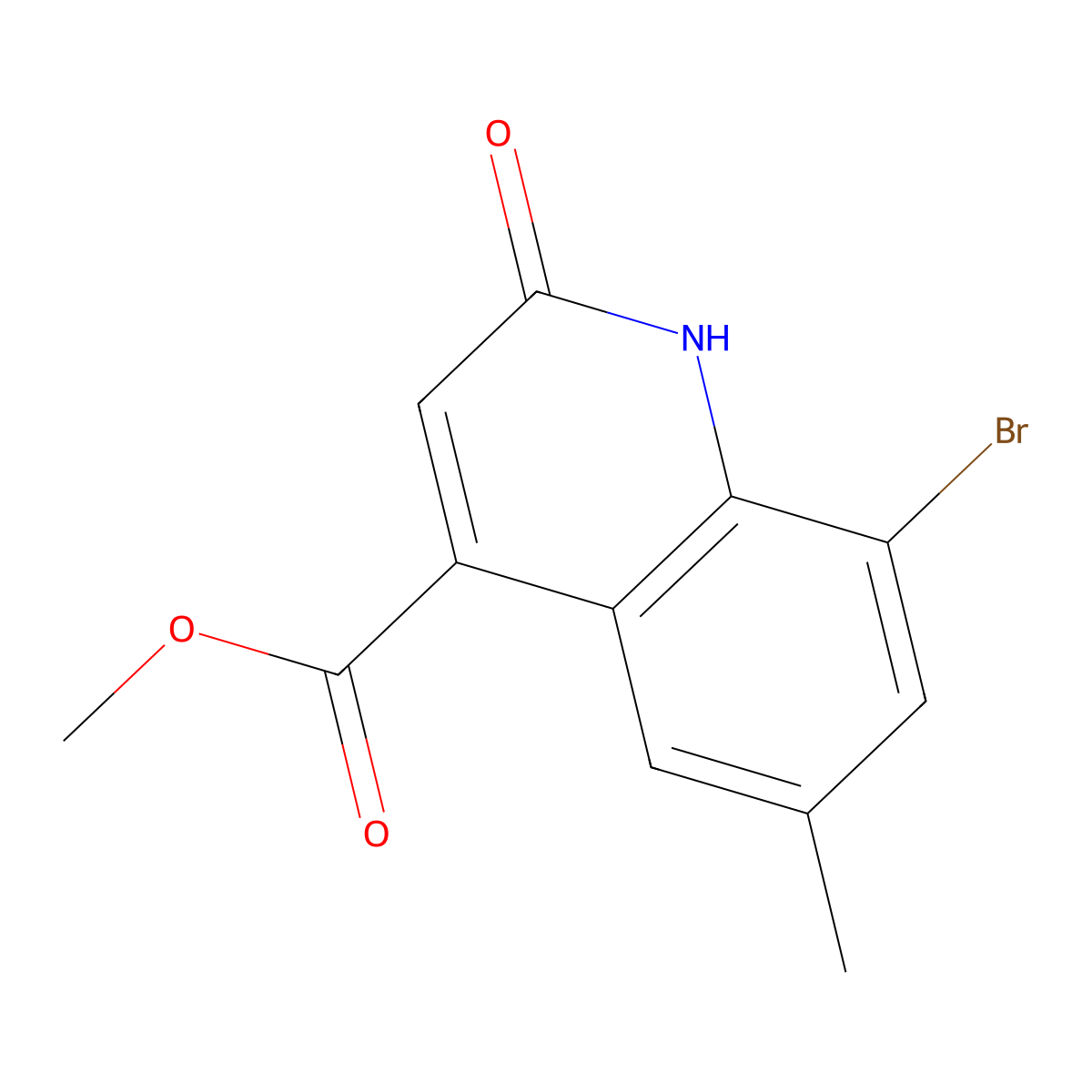 Methyl 8-bromo-2-hydroxy-6-methyl-4-quinolinecarboxylate molecular structure, CAS 429638-80-2
