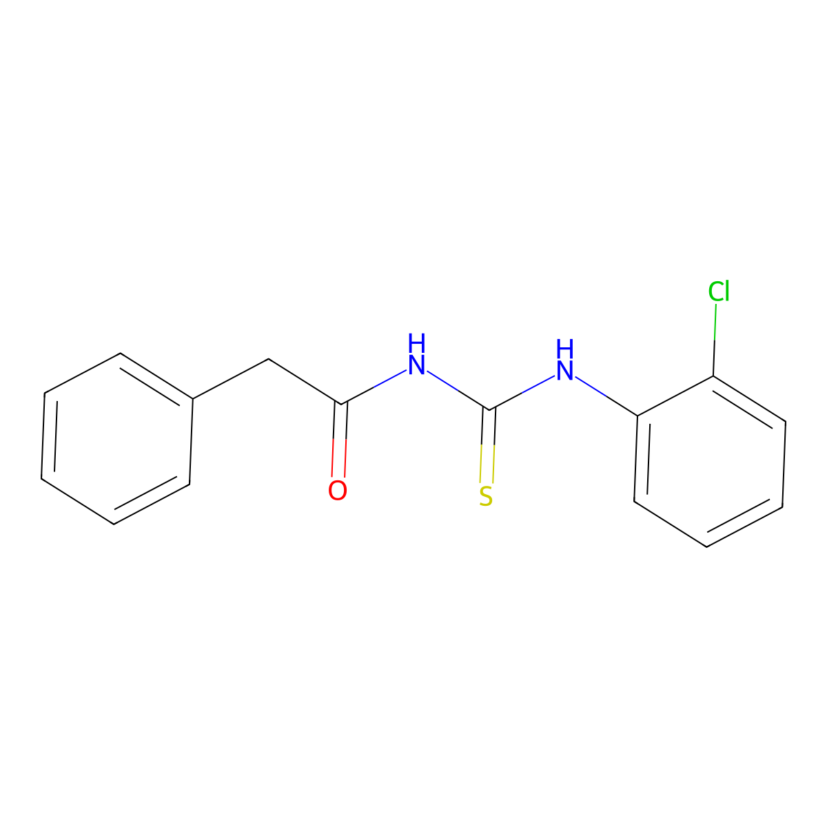 N-[(2-chlorophenyl)carbamothioyl]-2-phenylacetamide molecular structure, CAS 429639-04-3