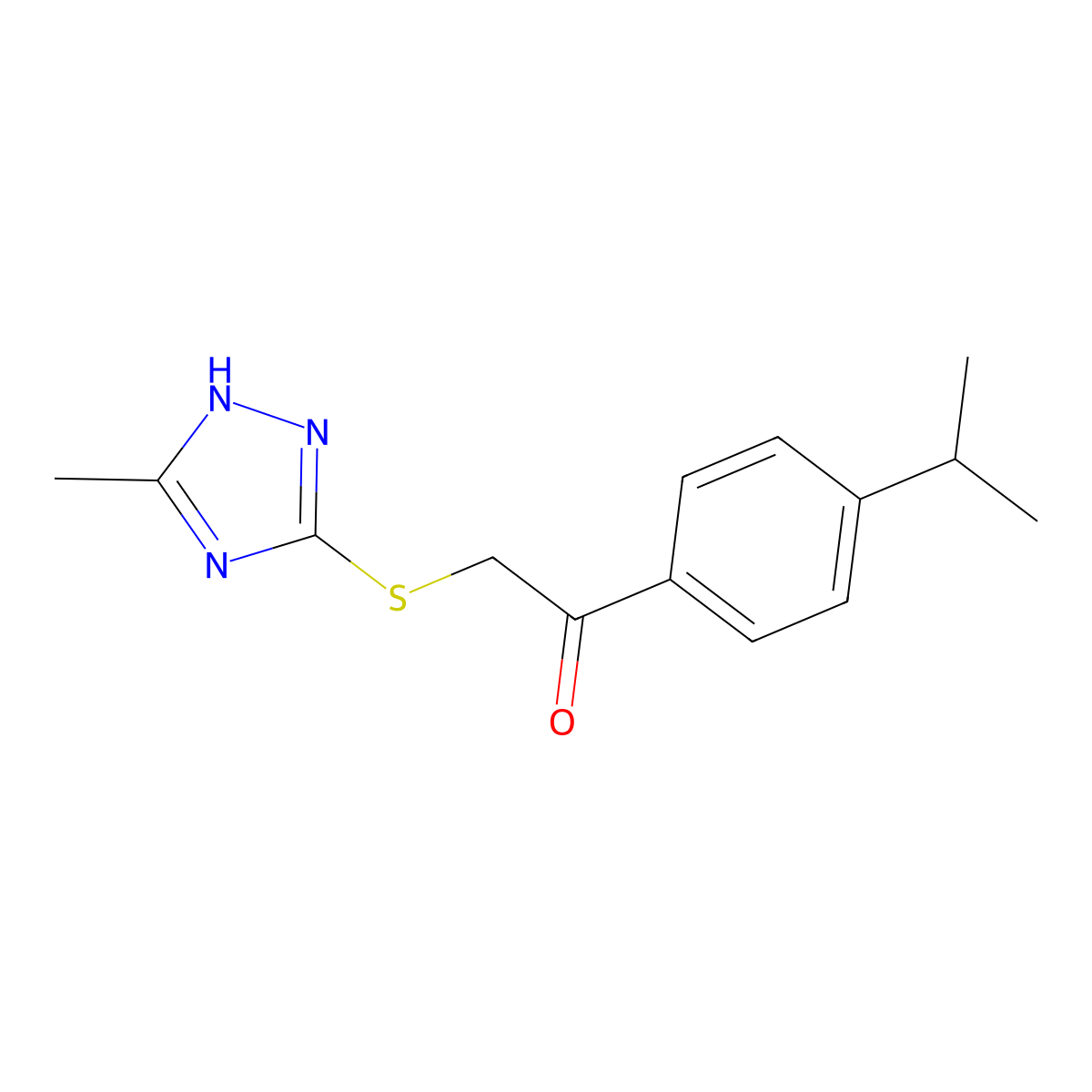 2-[(5-methyl-1H-1,2,4-triazol-3-yl)sulfanyl]-1-(4-propan-2-ylphenyl)ethanone molecular structure, CAS 429639-14-5