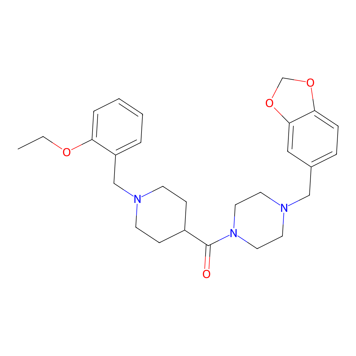 [4-(1,3-Benzodioxol-5-ylmethyl)piperazin-1-yl][1-(2-ethoxybenzyl)piperidin-4-yl]methanone molecular structure, CAS 429639-21-4
