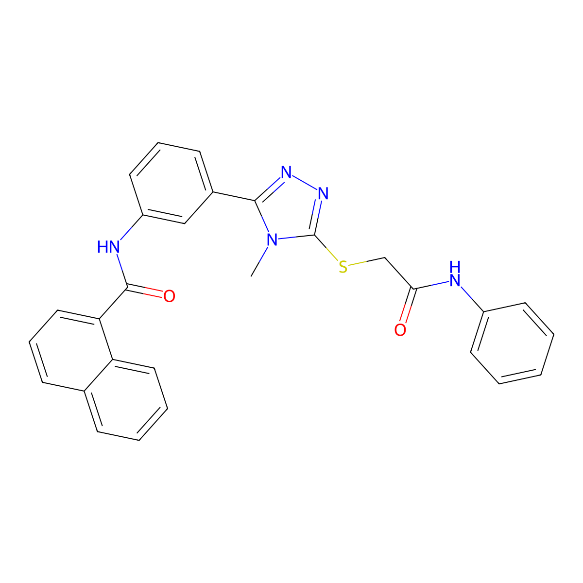 N-[3-[5-(2-anilino-2-oxoethyl)sulfanyl-4-methyl-1,2,4-triazol-3-yl]phenyl]naphthalene-1-carboxamide molecular structure, CAS 429639-41-8