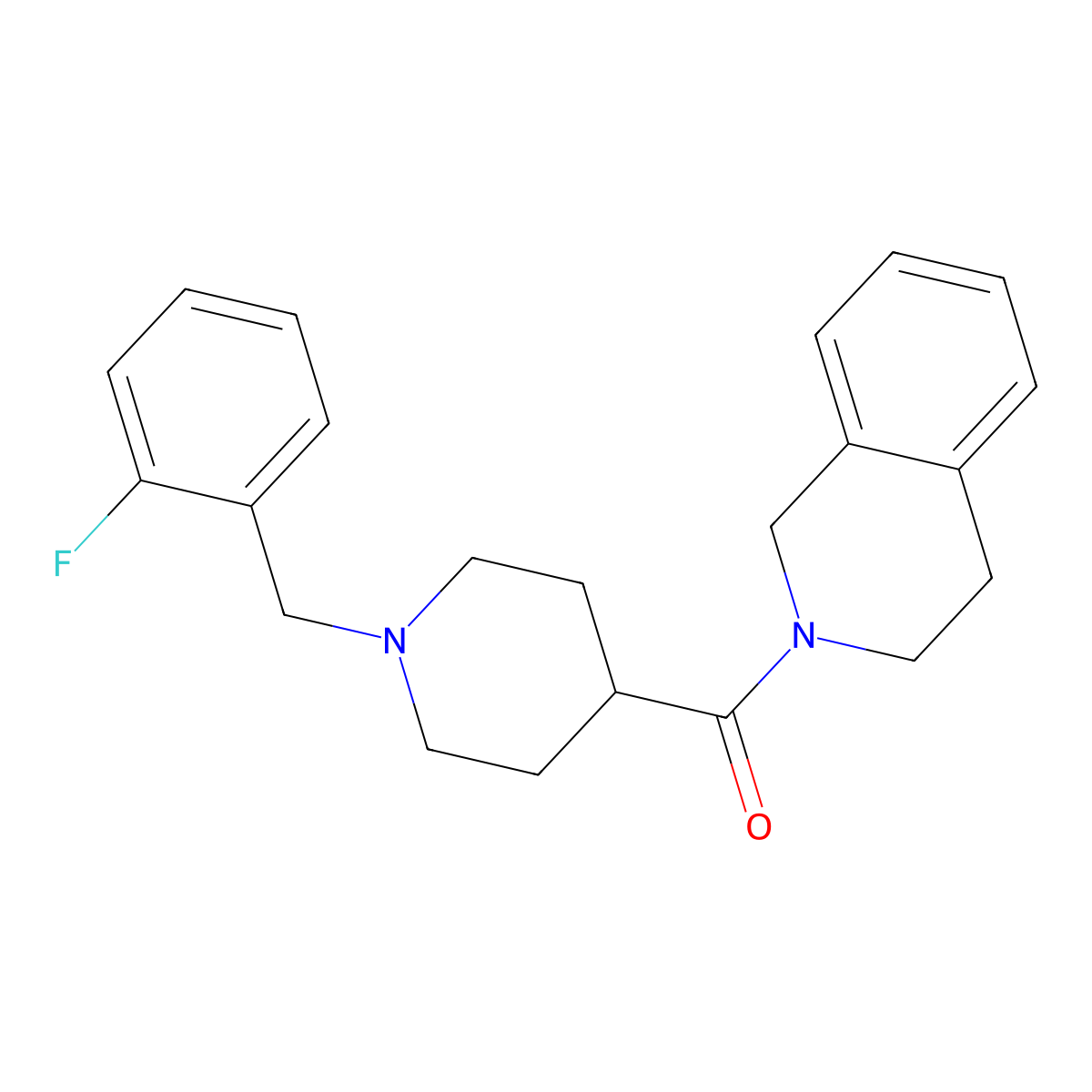 3,4-dihydro-1H-isoquinolin-2-yl-[1-[(2-fluorophenyl)methyl]piperidin-4-yl]methanone molecular structure, CAS 429639-54-3