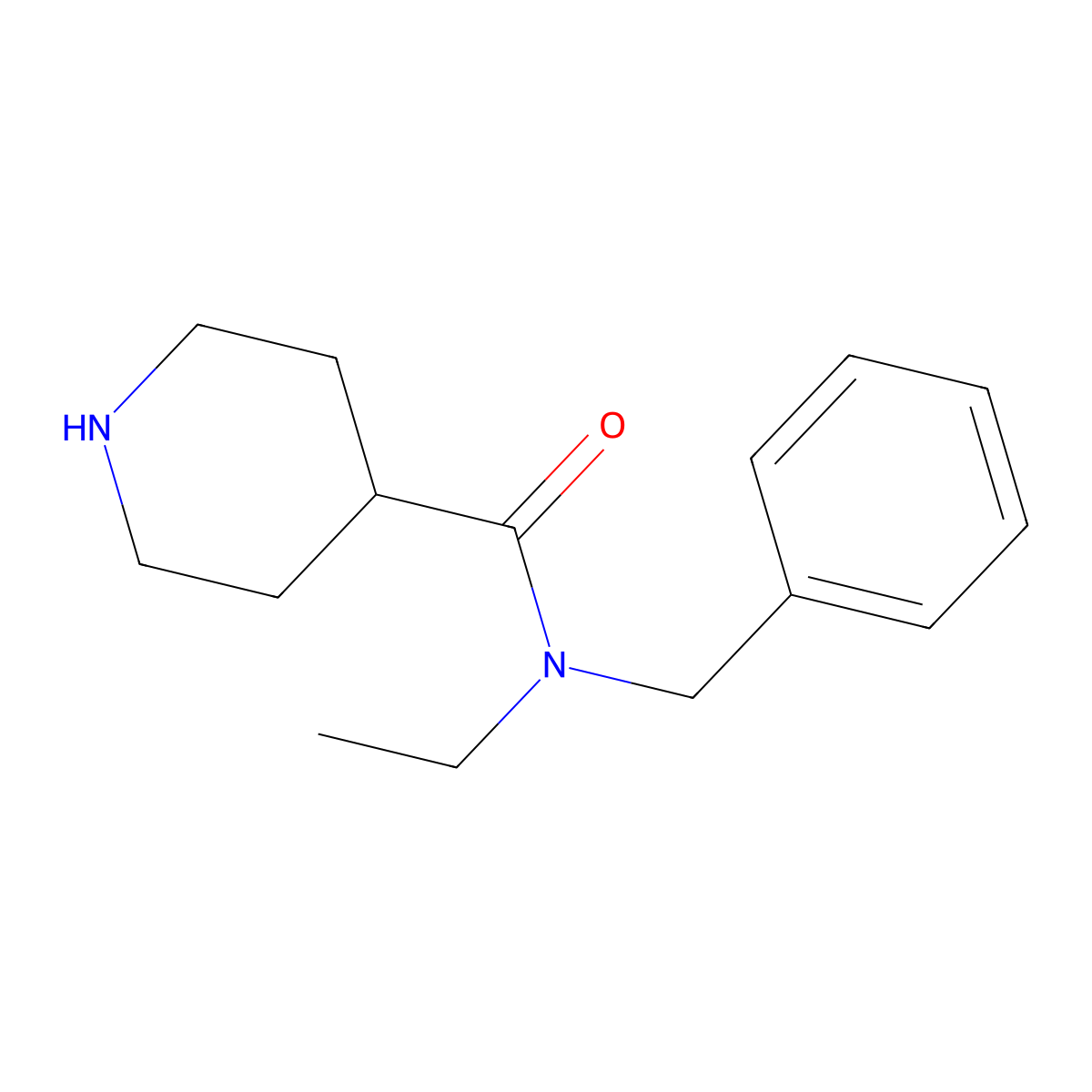 N-benzyl-N-ethylpiperidine-4-carboxamide molecular structure, CAS 429639-61-2
