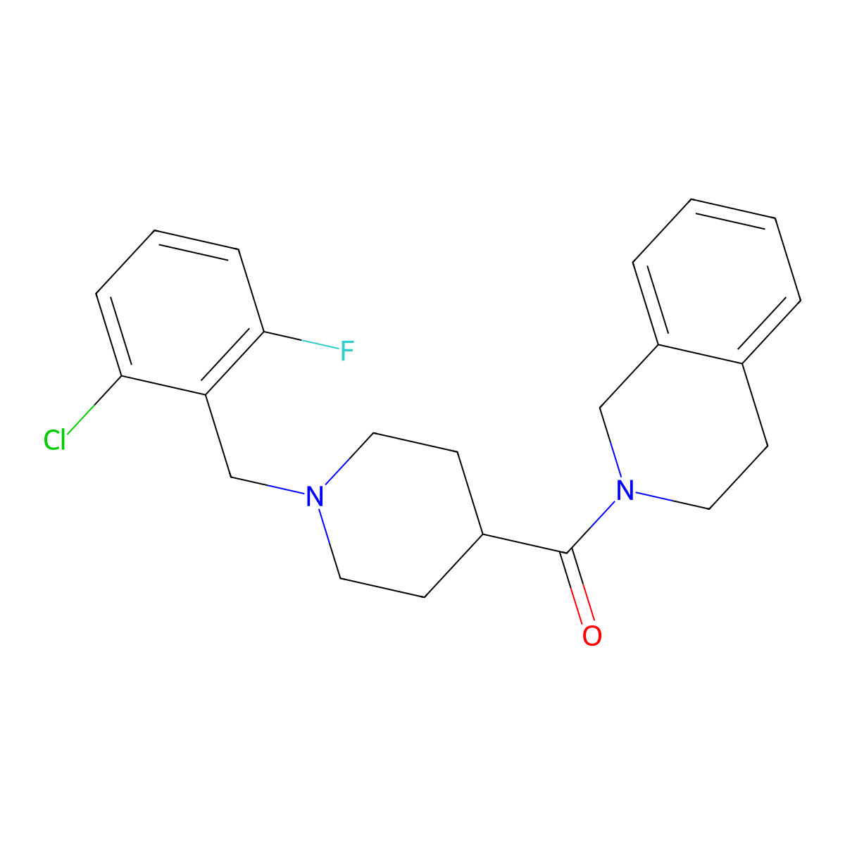 [1-(2-chloro-6-fluorobenzyl)piperidin-4-yl](3,4-dihydroisoquinolin-2(1H)-yl)methanone molecular structure, CAS 429639-88-3