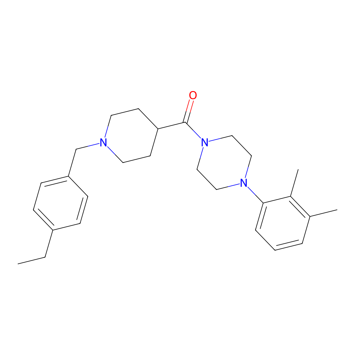 [4-(2,3-Dimethylphenyl)piperazin-1-yl][1-(4-ethylbenzyl)piperidin-4-yl]methanone molecular structure, CAS 429640-14-2