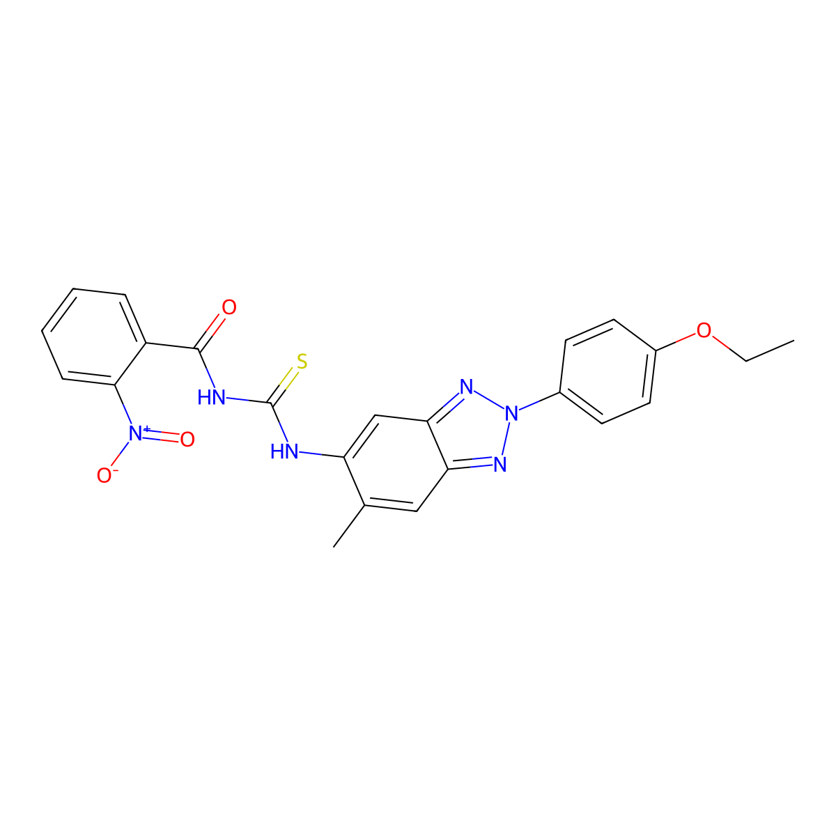 N-[[2-(4-ethoxyphenyl)-6-methylbenzotriazol-5-yl]carbamothioyl]-2-nitrobenzamide molecular structure, CAS 429640-20-0