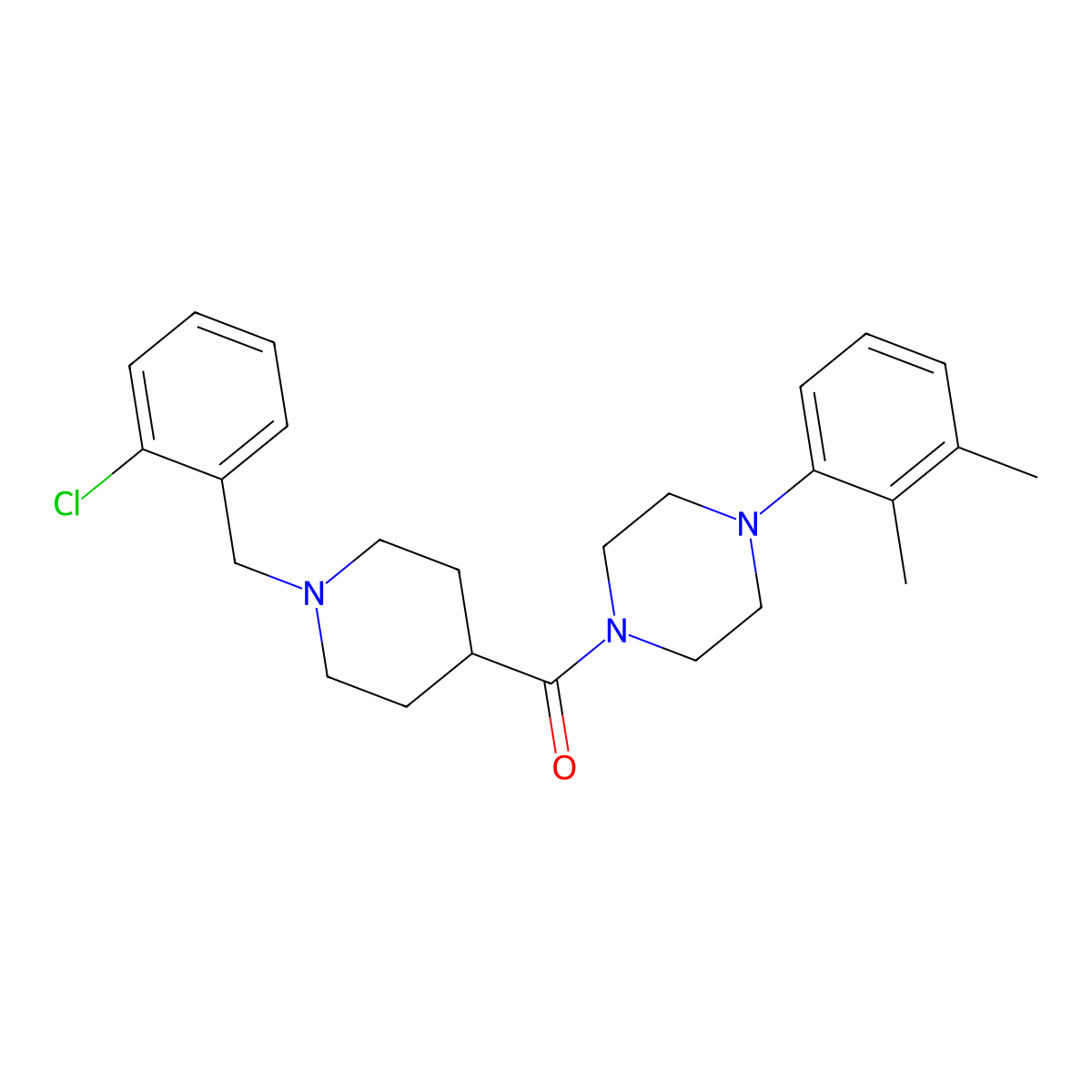 [1-(2-Chlorobenzyl)piperidin-4-yl][4-(2,3-dimethylphenyl)piperazin-1-yl]methanone molecular structure, CAS 429640-23-3