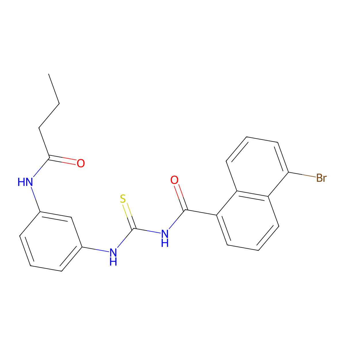 5-bromo-N-[[3-(butanoylamino)phenyl]carbamothioyl]naphthalene-1-carboxamide molecular structure, CAS 429640-32-4