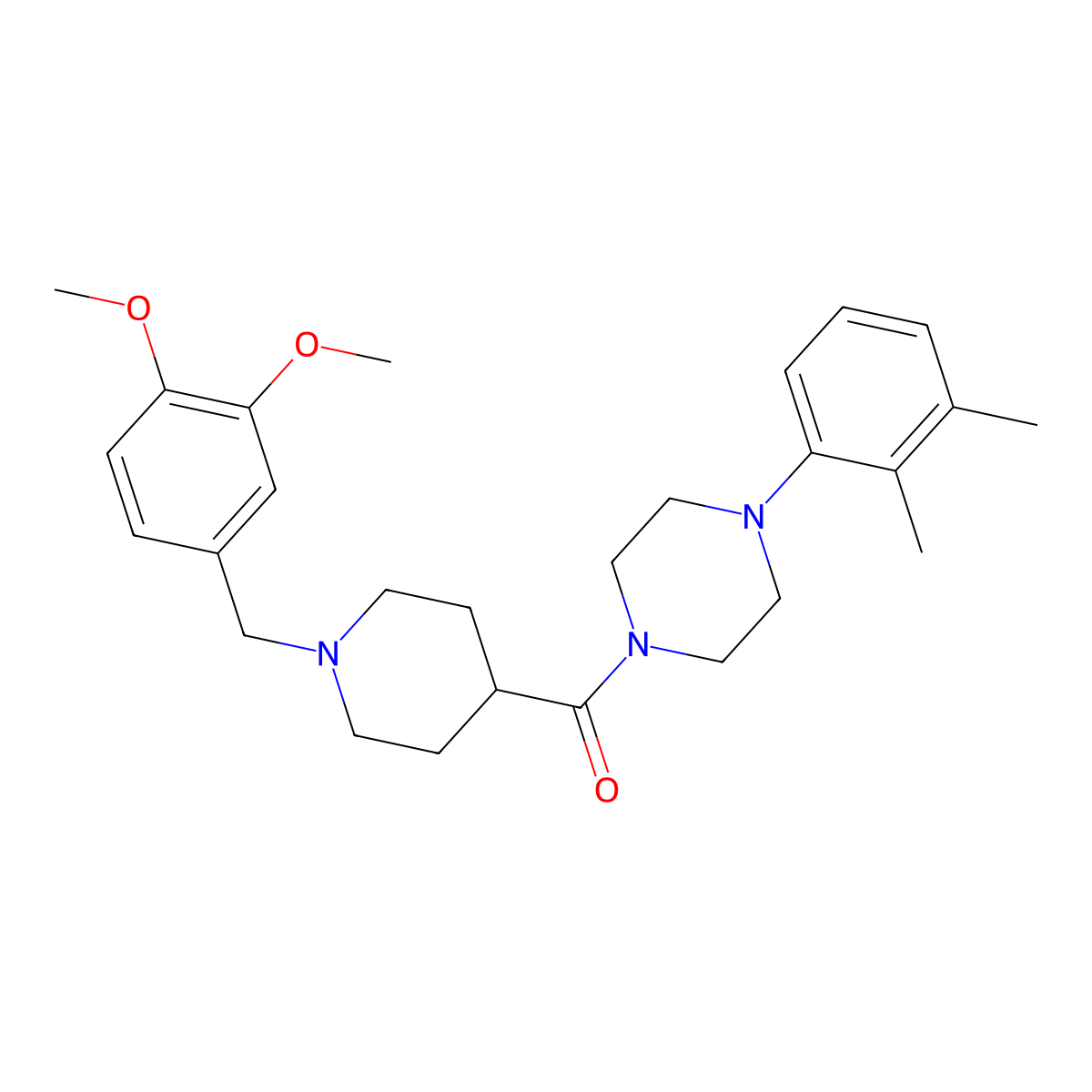 [1-(3,4-Dimethoxybenzyl)piperidin-4-yl][4-(2,3-dimethylphenyl)piperazin-1-yl]methanone molecular structure, CAS 429640-40-4