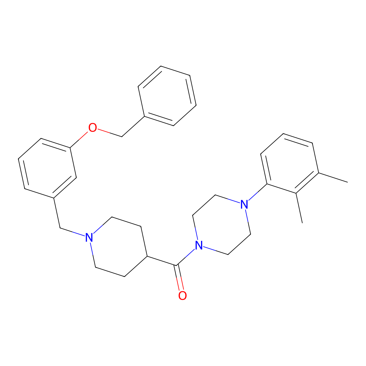 {1-[3-(Benzyloxy)benzyl]piperidin-4-yl}[4-(2,3-dimethylphenyl)piperazin-1-yl]methanone molecular structure, CAS 429640-42-6