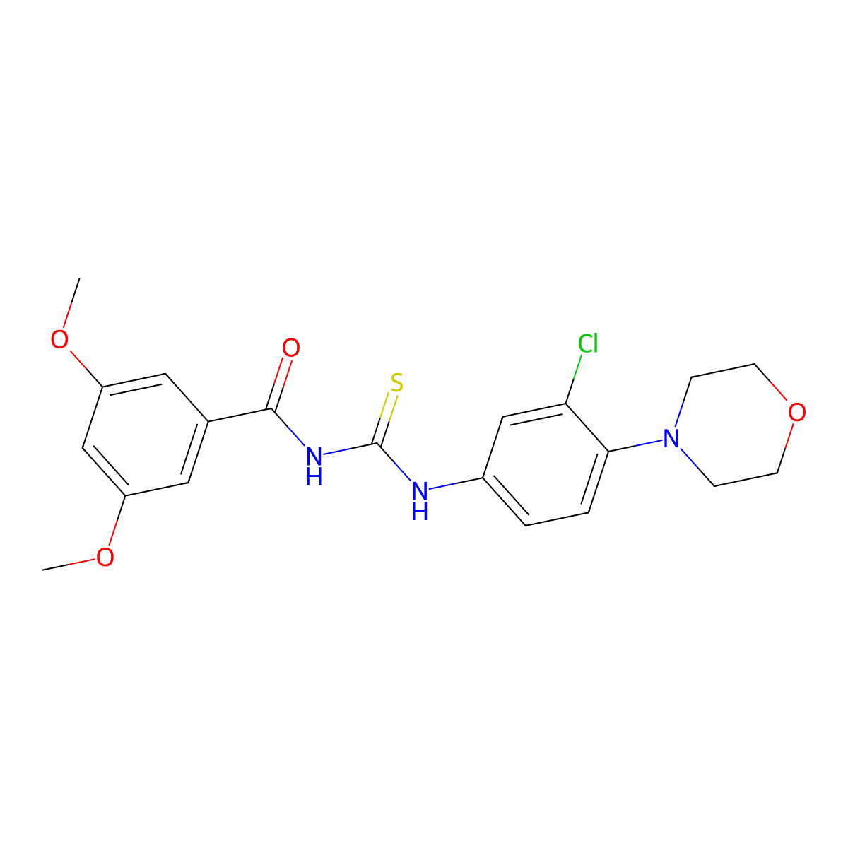 N-[(3-chloro-4-morpholin-4-ylphenyl)carbamothioyl]-3,5-dimethoxybenzamide molecular structure, CAS 429640-51-7