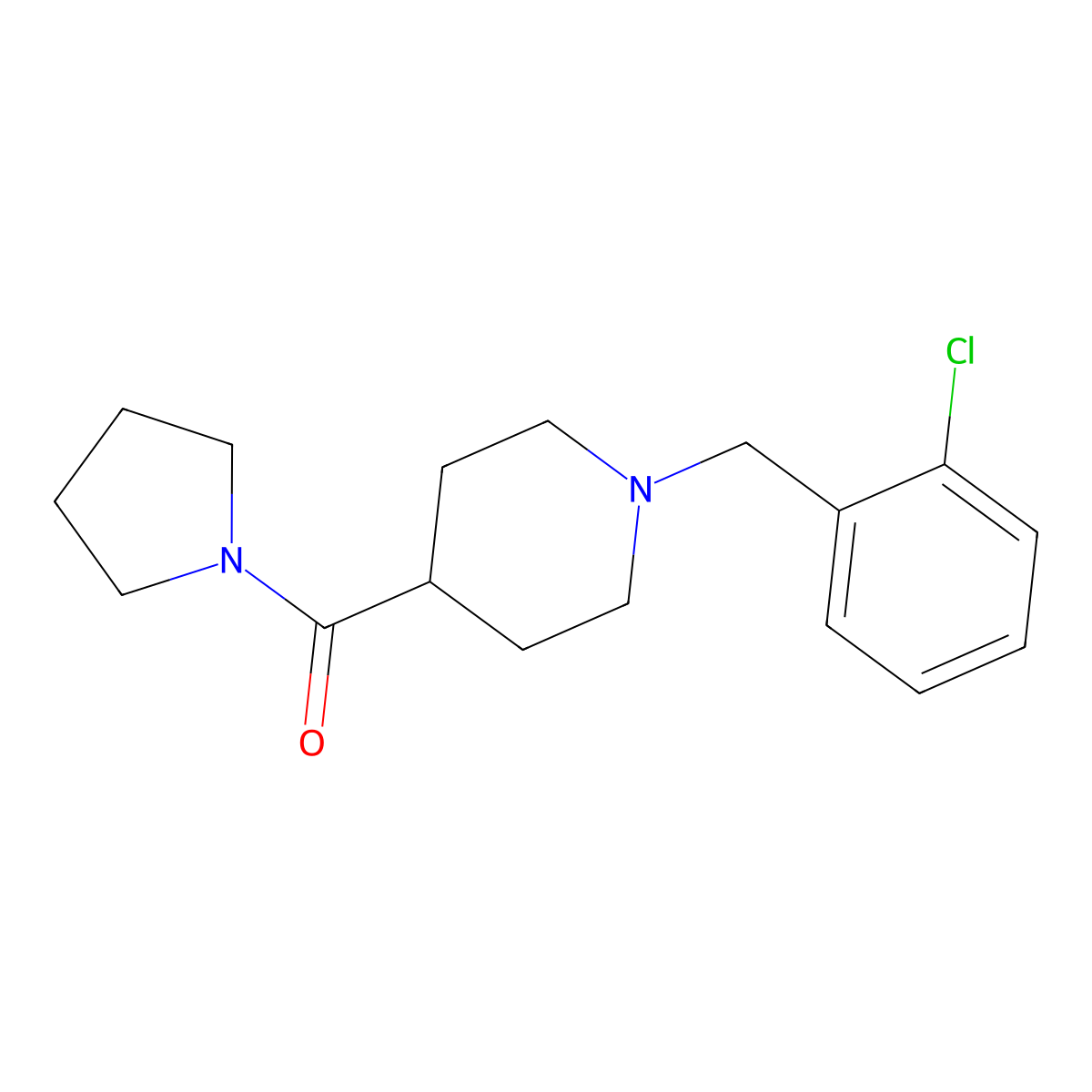 [1-(2-Chlorobenzyl)piperidin-4-yl](pyrrolidin-1-yl)methanone molecular structure, CAS 429640-74-4