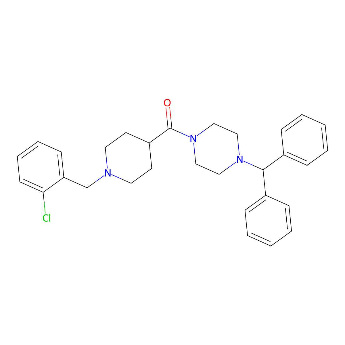 [1-(2-Chlorobenzyl)piperidin-4-yl][4-(diphenylmethyl)piperazin-1-yl]methanone molecular structure, CAS 429641-05-4