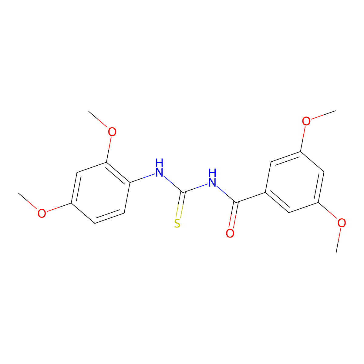 N-[(2,4-dimethoxyphenyl)carbamothioyl]-3,5-dimethoxybenzamide molecular structure, CAS 429641-08-7