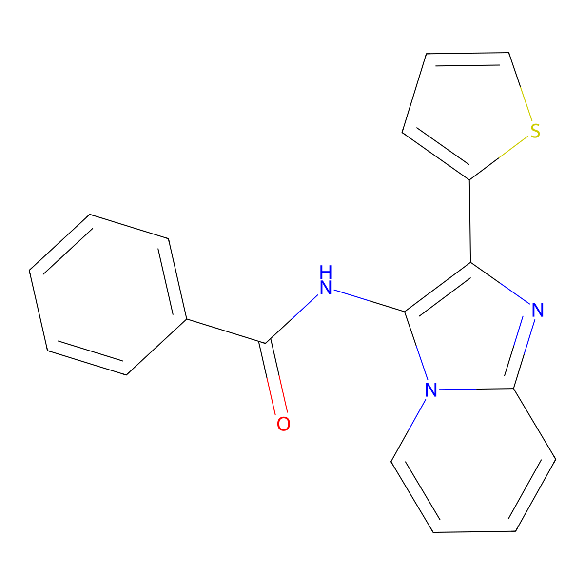 N-[2-(Thiophen-2-YL)imidazo[1,2-A]pyridin-3-YL]benzamide molecular structure, CAS 429641-10-1