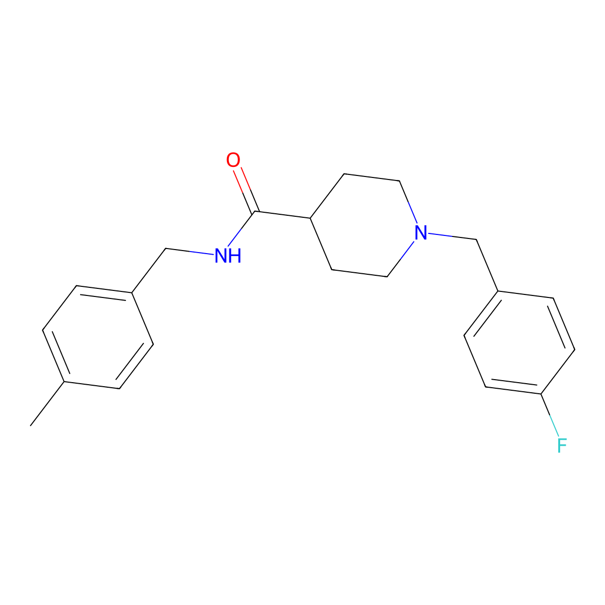 1-(4-fluorobenzyl)-N-(4-methylbenzyl)piperidine-4-carboxamide molecular structure, CAS 429641-17-8