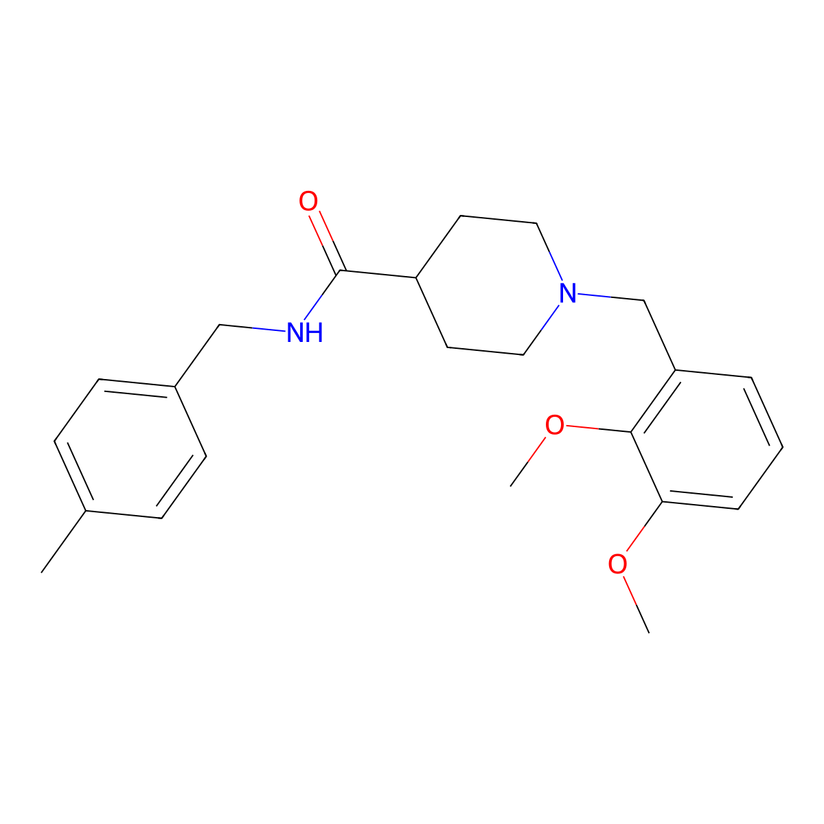 1-[(2,3-dimethoxyphenyl)methyl]-N-[(4-methylphenyl)methyl]piperidine-4-carboxamide molecular structure, CAS 429641-25-8