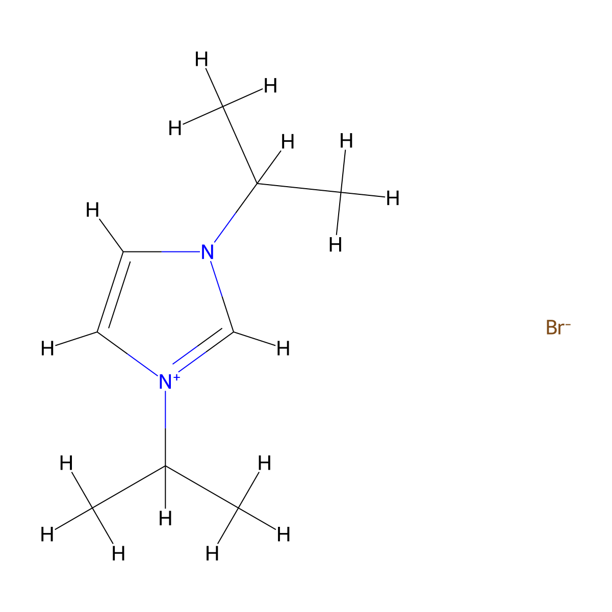1H-Imidazolium, 1,3-bis(1-methylethyl)-, bromide (1:1) molecular structure, CAS 429641-40-7