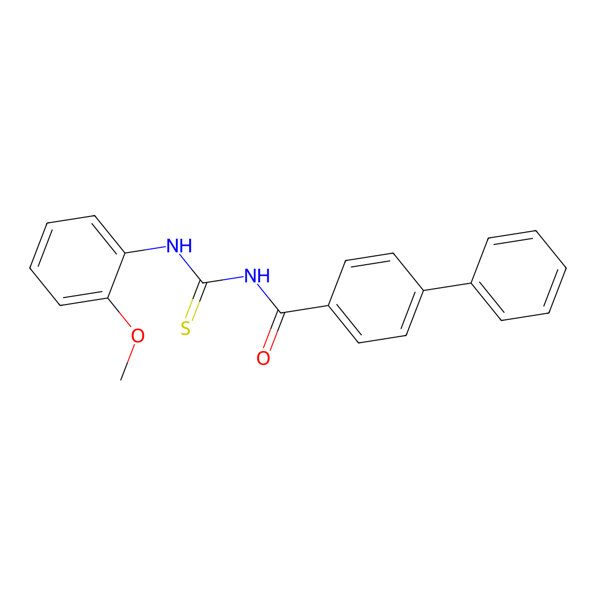 N-[(2-methoxyphenyl)carbamothioyl]-4-phenylbenzamide molecular structure, CAS 429641-56-5
