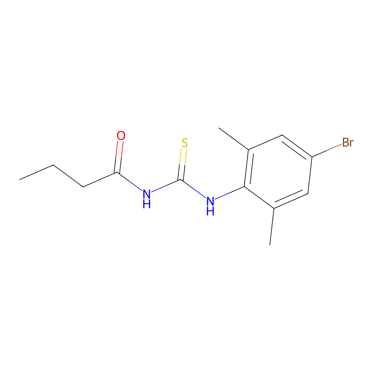 N-(4-bromo-2,6-dimethylphenyl)-N'-butyrylthiourea molecular structure, CAS 429641-74-7