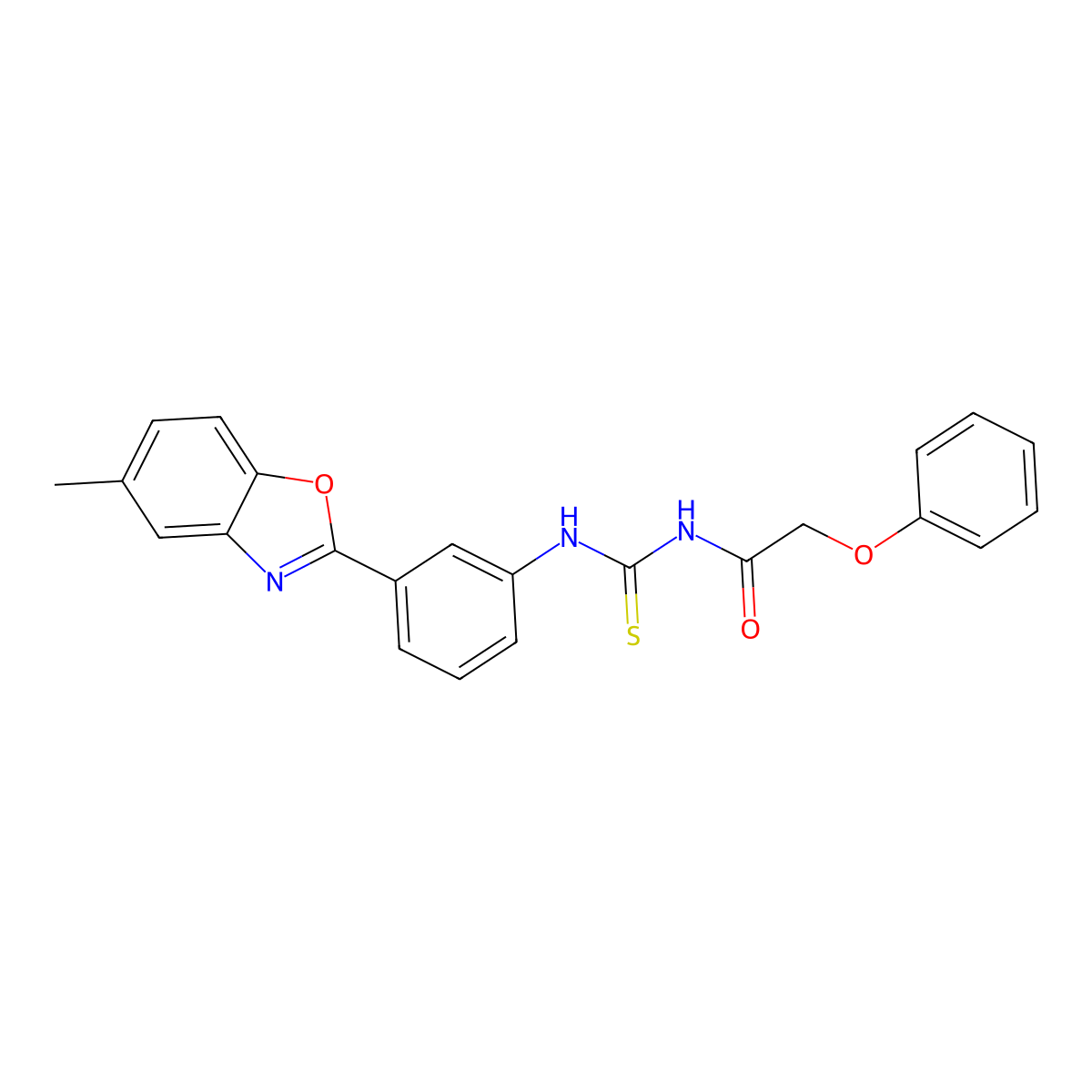 N-[[3-(5-methyl-1,3-benzoxazol-2-yl)phenyl]carbamothioyl]-2-phenoxyacetamide molecular structure, CAS 429641-75-8