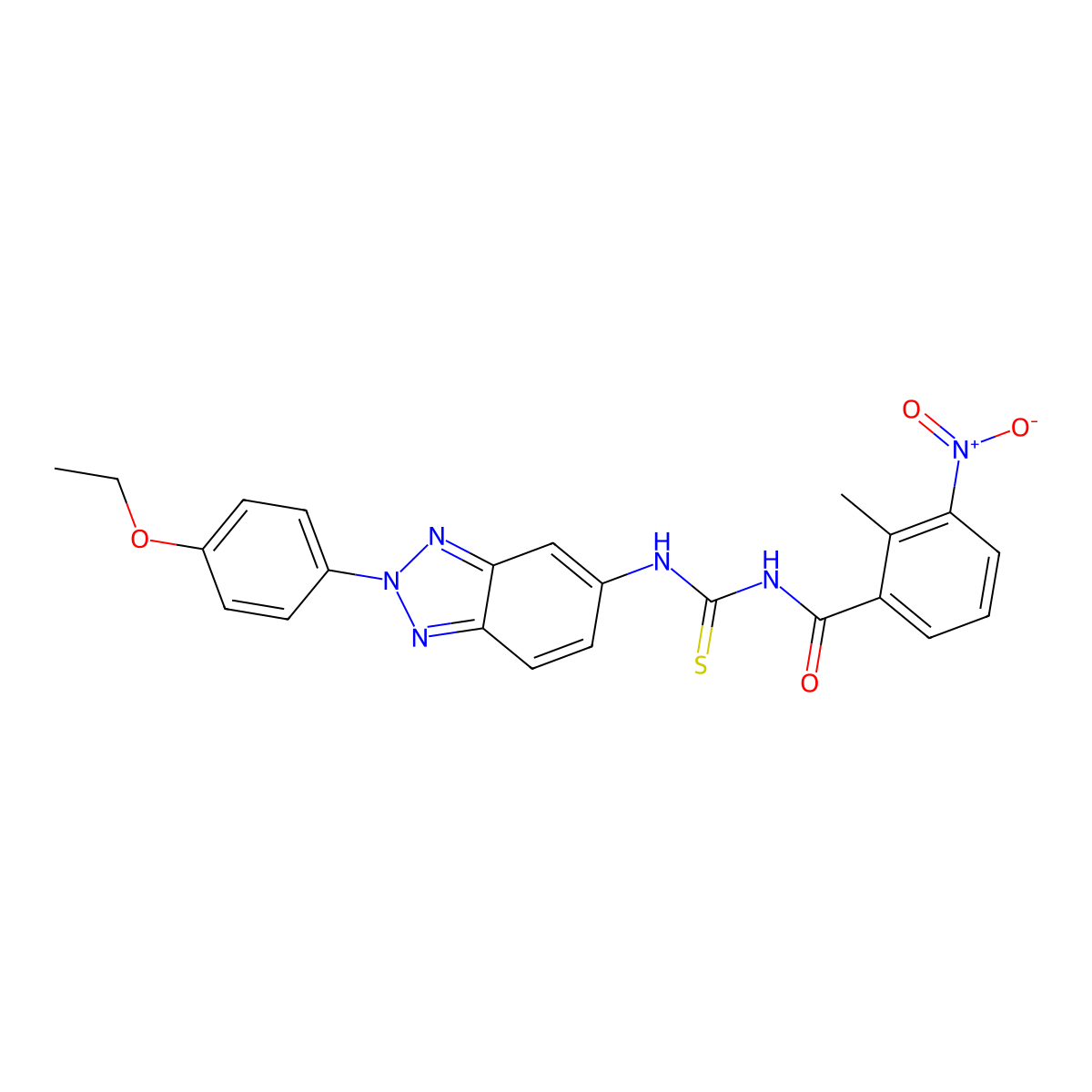 N-[[2-(4-ethoxyphenyl)benzotriazol-5-yl]carbamothioyl]-2-methyl-3-nitrobenzamide molecular structure, CAS 429641-79-2