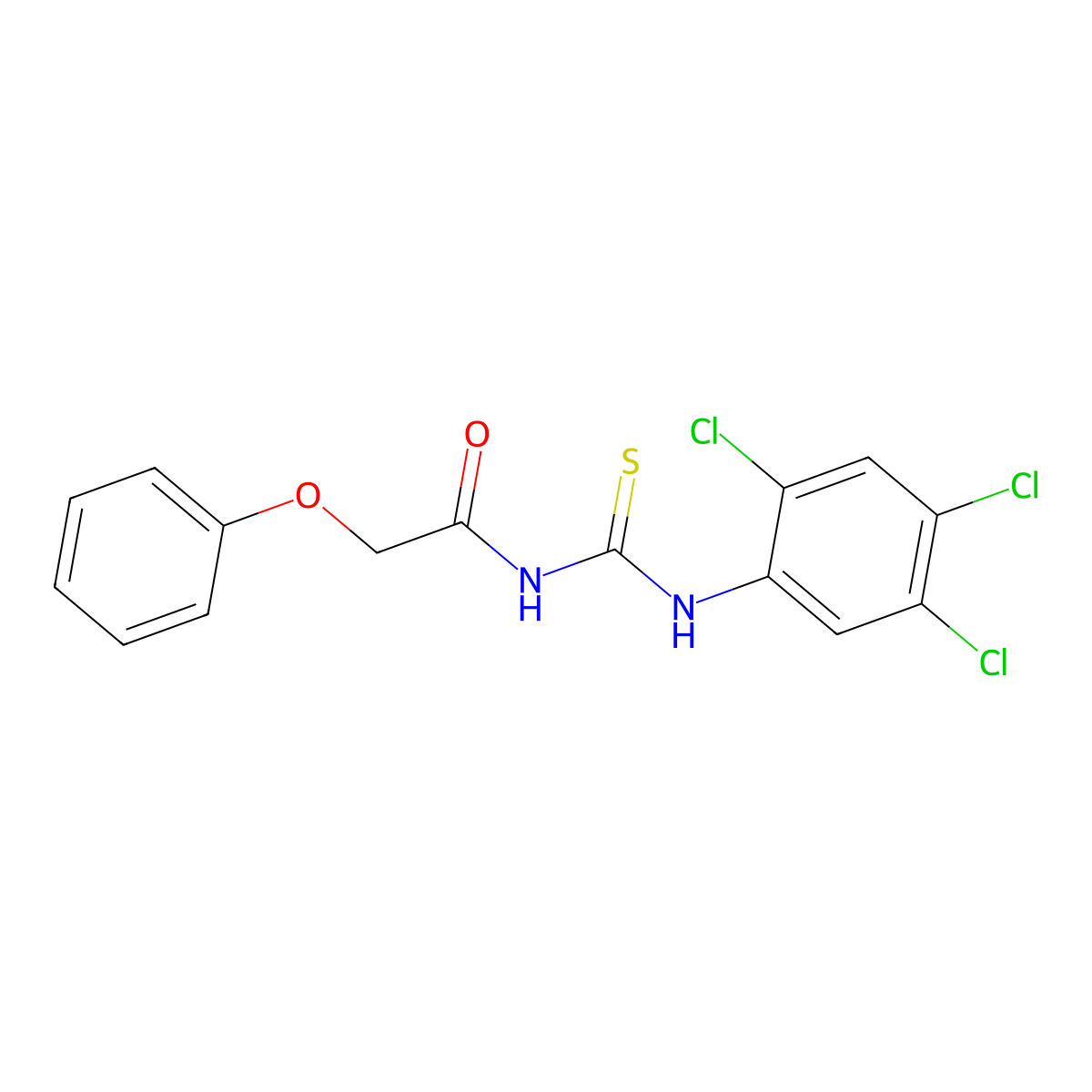 2-phenoxy-N-[(2,4,5-trichlorophenyl)carbamothioyl]acetamide molecular structure, CAS 429642-01-3