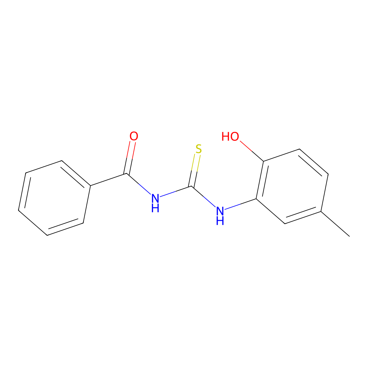 1-Benzoyl-3-(2-hydroxy-5-methylphenyl)thiourea molecular structure, CAS 429642-03-5