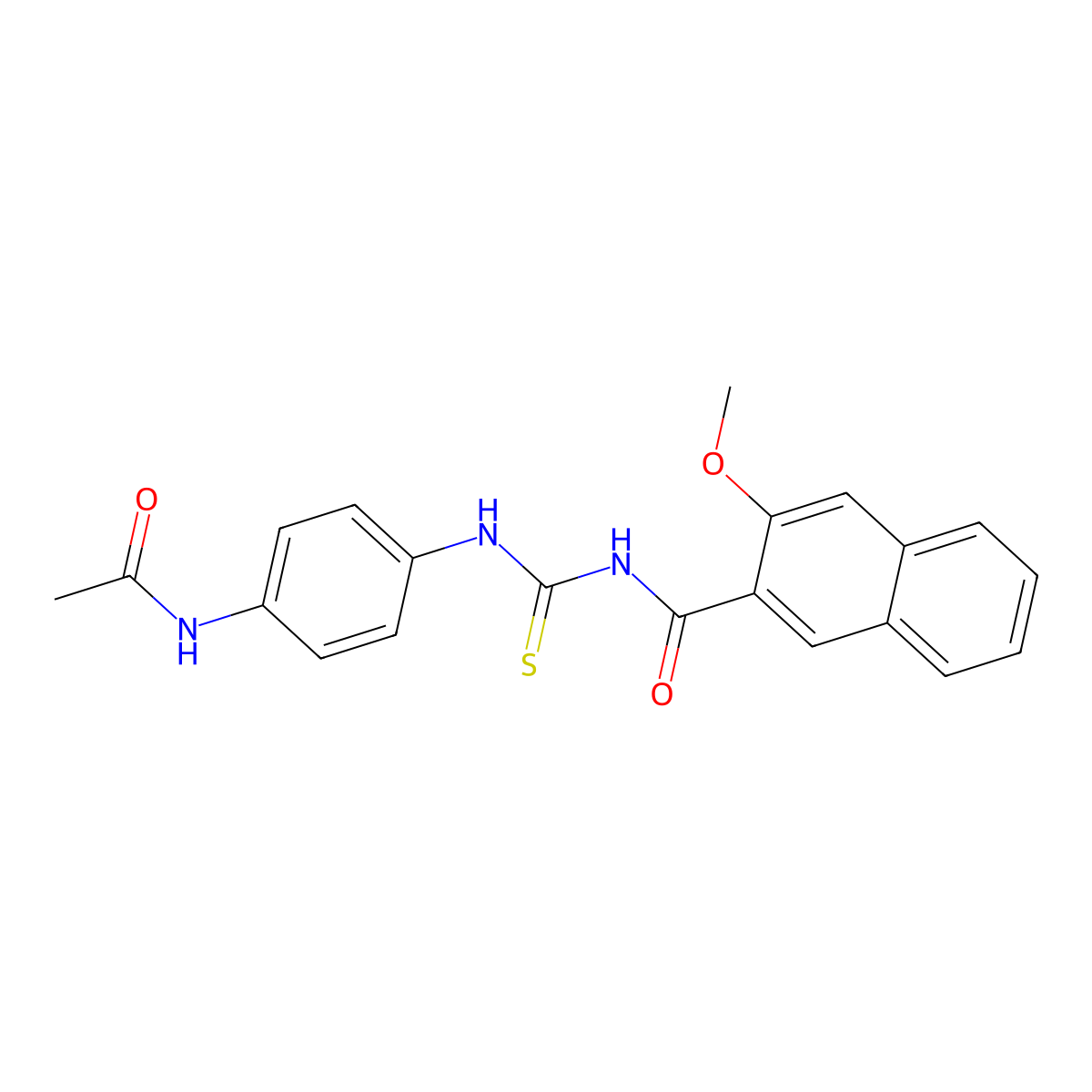 N-[(4-acetamidophenyl)carbamothioyl]-3-methoxynaphthalene-2-carboxamide molecular structure, CAS 429642-31-9