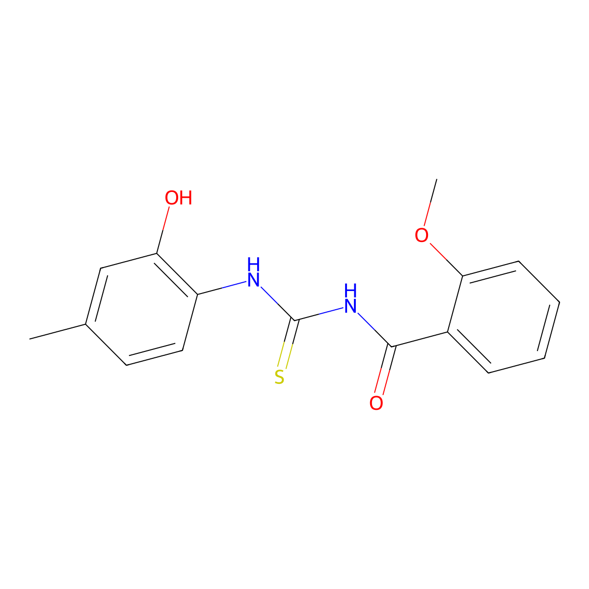 N-[(2-hydroxy-4-methylphenyl)carbamothioyl]-2-methoxybenzamide molecular structure, CAS 429642-32-0