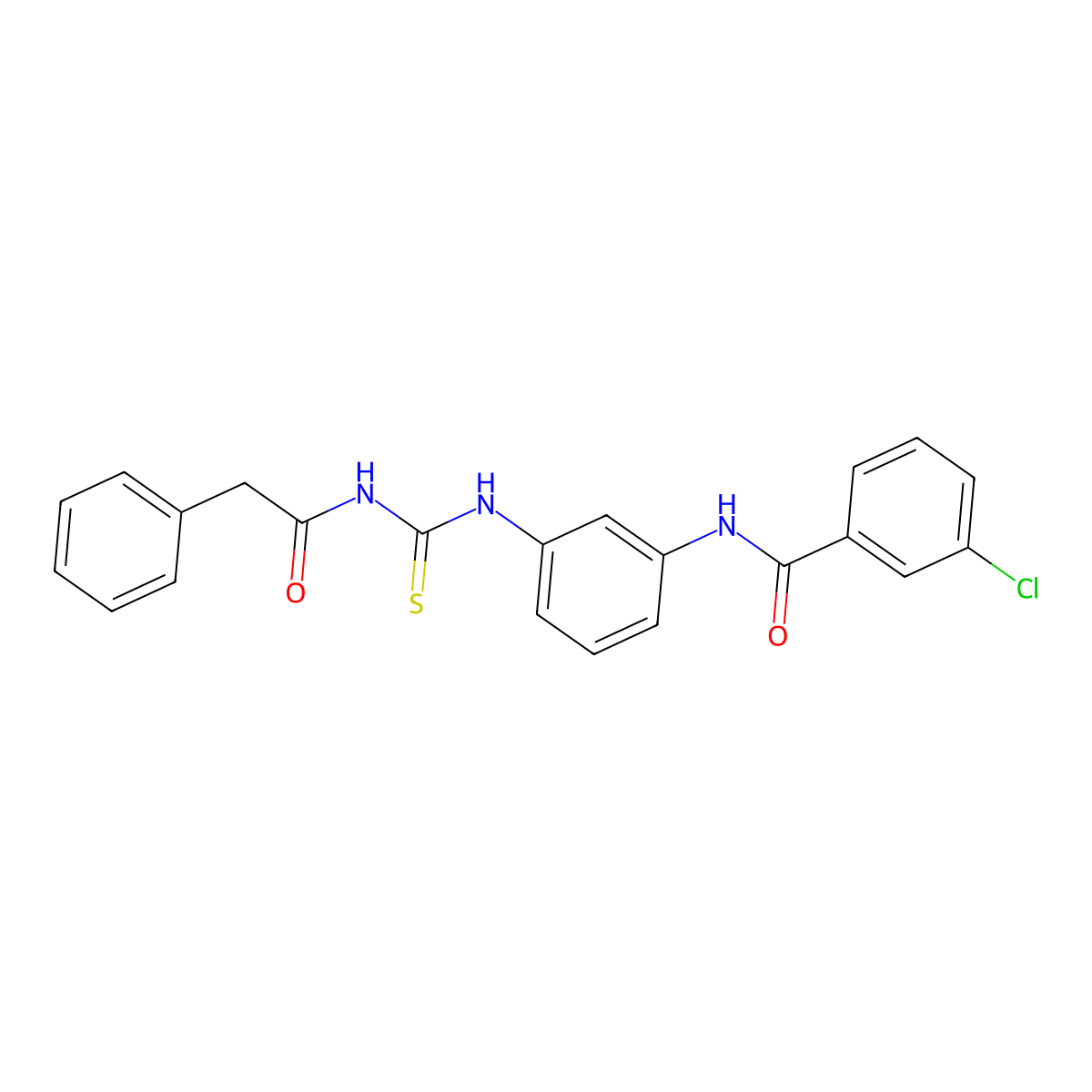 3-chloro-N-(3-{[(phenylacetyl)carbamothioyl]amino}phenyl)benzamide molecular structure, CAS 429642-77-3