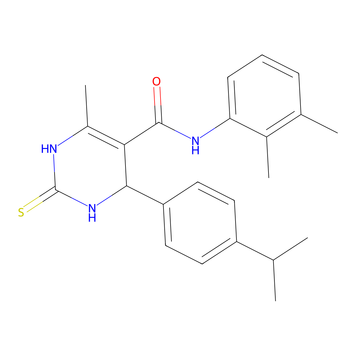 N-(2,3-dimethylphenyl)-6-methyl-4-(4-propan-2-ylphenyl)-2-sulfanylidene-3,4-dihydro-1H-pyrimidine-5-carboxamide molecular structure, CAS 429642-86-4